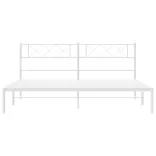 fehér fém ágykeret fejtámlával 180 x 200 cm