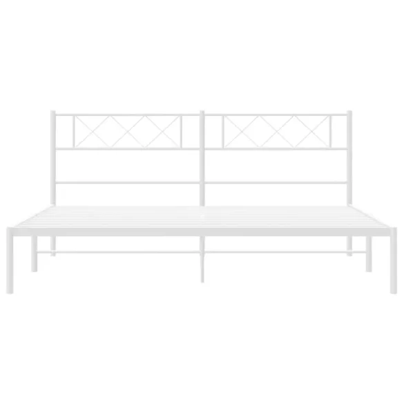 fehér fém ágykeret fejtámlával 180 x 200 cm