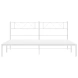 fehér fém ágykeret fejtámlával 193 x 203 cm