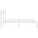 fehér fém ágykeret fejtámlával 193 x 203 cm
