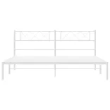 fehér fém ágykeret fejtámlával 200 x 200 cm