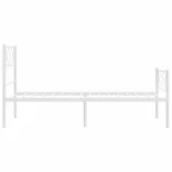 fehér fém ágykeret fej- és lábtámlával 80x200 cm