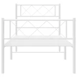 fehér fém ágykeret fej- és lábtámlával 90x200 cm