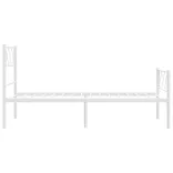 fehér fém ágykeret fej- és lábtámlával 90x200 cm