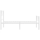 fehér fém ágykeret fej- és lábtámlával 107 x 203 cm