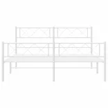 fehér fém ágykeret fej- és lábtámlával 120x200 cm