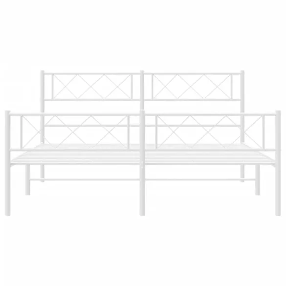 fehér fém ágykeret fej- és lábtámlával 120x200 cm