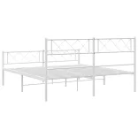 fehér fém ágykeret fej- és lábtámlával 120x200 cm
