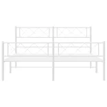 fehér fém ágykeret fej- és lábtámlával 140x200 cm