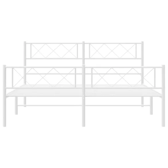 fehér fém ágykeret fej- és lábtámlával 140x200 cm