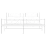 fehér fém ágykeret fej- és lábtámlával 193 x 203 cm