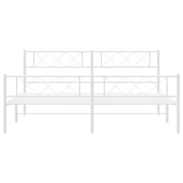 fehér fém ágykeret fej- és lábtámlával 193 x 203 cm