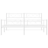 fehér fém ágykeret fej- és lábtámlával 200x200 cm