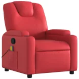 piros műbőr dönthető masszázsfotel