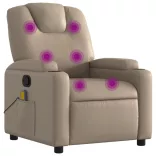 kávészínű műbőr dönthető masszázsfotel