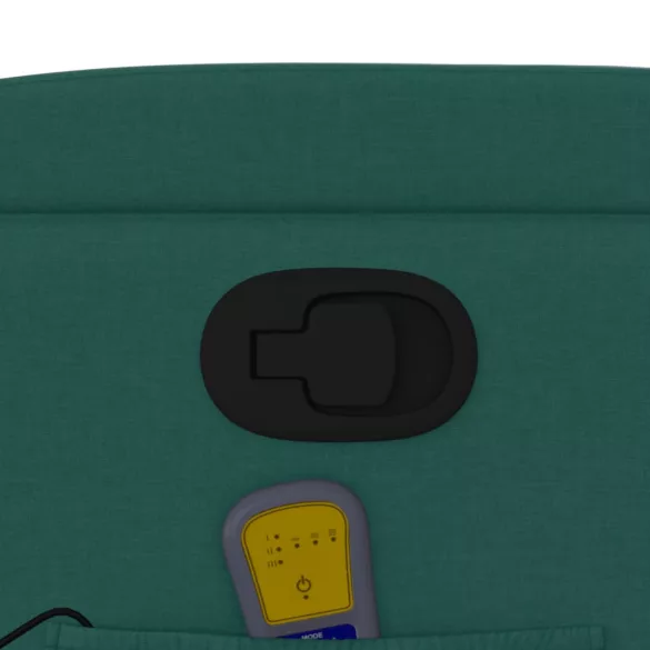 sötétzöld szövet dönthető masszázsfotel