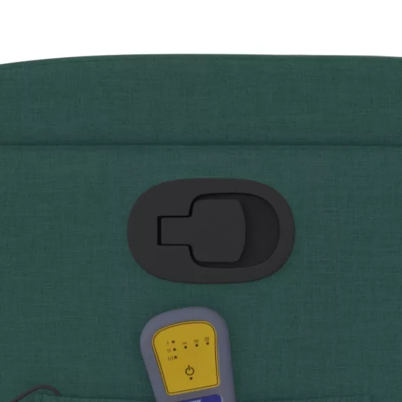 sötétzöld szövet dönthető masszázsfotel