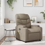 kávészínű műbőr dönthető masszázsfotel