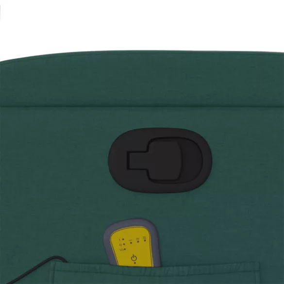 sötétzöld szövet dönthető masszázsfotel