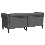 sötétszürke 2 személyes szövet Chesterfield kanapé