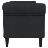 fekete 3 személyes szövet Chesterfield kanapé