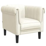 krémszínű bársony kanapéfotel