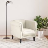 krémszínű bársony kanapéfotel