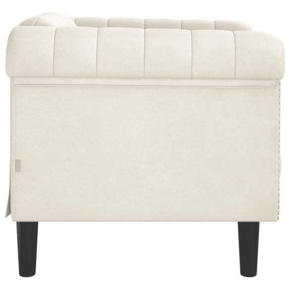 krémszínű bársony kanapéfotel