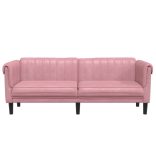 rózsaszín 3 személyes bársony kanapé