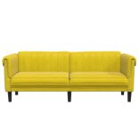 sárga 3 személyes bársony kanapé
