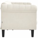 krémszínű 3 személyes bársony kanapé