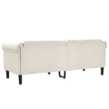 krémszínű 3 személyes bársony kanapé