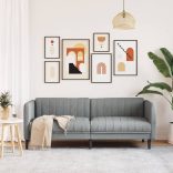 3 személyes világosszürke szövet kanapé