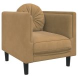 barna művelúr fotel párnával