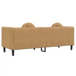 3 személyes barna művelúr kanapé párnával