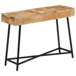 tömör nyers mangófa és vas fésülködőasztal 105 x 35 x 75 cm