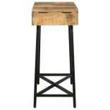 tömör nyers mangófa és vas fésülködőasztal 105 x 35 x 75 cm