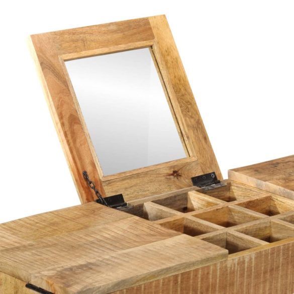 tömör nyers mangófa és vas fésülködőasztal 105 x 35 x 75 cm