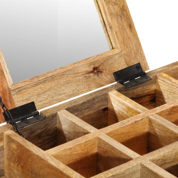 tömör nyers mangófa és vas fésülködőasztal 105 x 35 x 75 cm