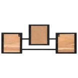 tömör akácfa és vas falra szerelhető ruhafogas 90 x 1 x 35 cm