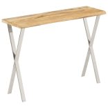 tömör mangófa konzolasztal természetes éllel 105 x 33 x 76 cm