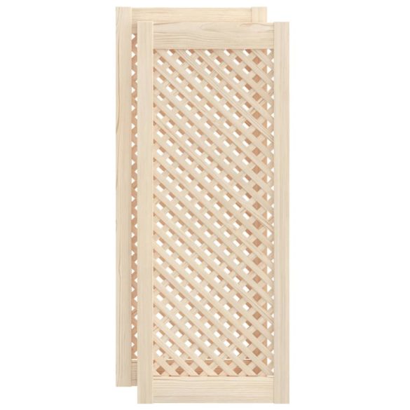 2 db tömör fenyőfa rácsos szekrényajtó 39,5x99 cm