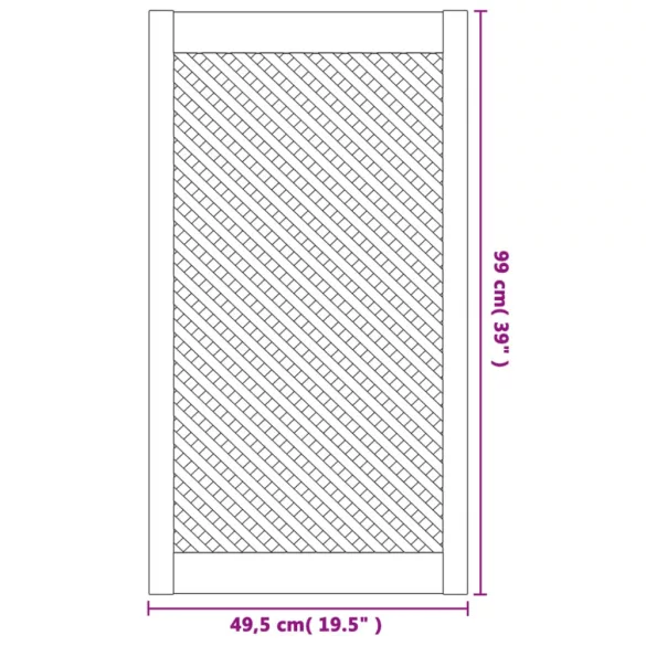 2 db tömör fenyőfa rácsos szekrényajtó 49,5x99 cm