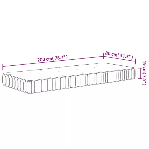 közepes zsebrugós matrac 80 x 200 cm