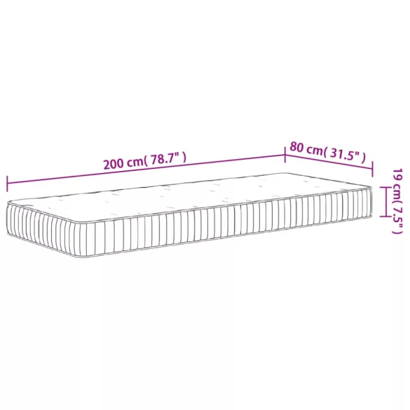 közepes zsebrugós matrac 80 x 200 cm