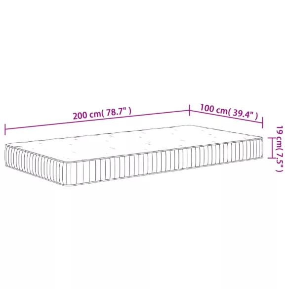 közepes zsebrugós matrac 100 x 200 cm