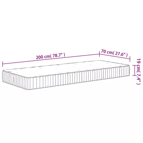 közepes zsebrugós matrac 70 x 200 cm