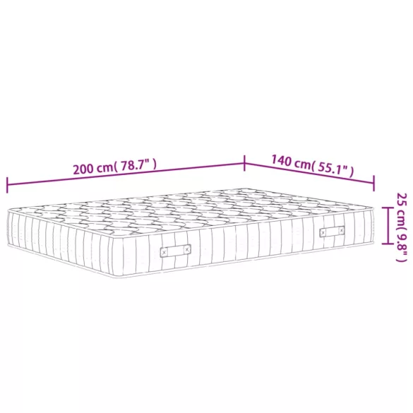 közepes keménységű zsebrugós matrac 140 x 200 cm