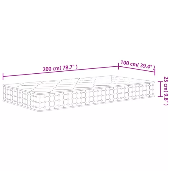közepes keménységű zsebrugós matrac 100 x 200 cm