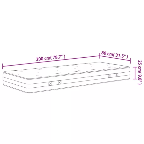 közepes keménységű zsebrugós matrac 80 x 200 cm